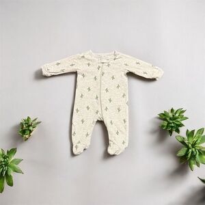 3 for $12 Gerber Gray and Green Cactus Footie for Newborn Baby